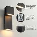 Modern LED Outdoor Wall Sconce 3000K 18W IP65 Waterproof Integrated LED Outdoor Wall Lights Anti Rust Black Porch Lights Exterior Lighting Outside Lights Fixture for Garage,Balcony,Backyard (1PACK)