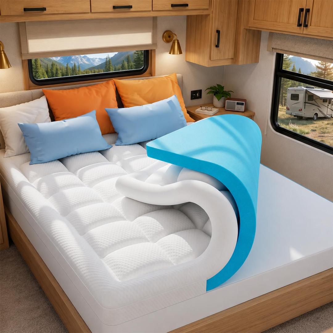ELEMUSE Super Olympic Queen 3 Inch Dual Layer Memory Foam Mattress Topper