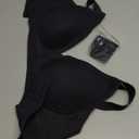 OEAK Womens Deep V Bras Wireless Comfortable Bra Supportive No Underwire Bras Tshirt Push Up Bralettes Plunge Seamless Bra (Small, Cool Black)