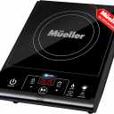 Mueller RapidTherm Portable Induction Cooktop,1800W Single Burner Hot Plate with 8 Power Levels, 8 Temperature Settings, 4 Presets, 4-Hour Timer, Auto Shut-Off & Child Lock for RV, Dorm, Small Kitchen