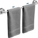 Adjustable Suction Cup Towel Bar for Bathroom Wall, 14.624 Inches Brushed Nickel Towel Bar, Stainless Steel Bath Towel Holder, Towel Racks for Bathroom Shower (Brushed Nickel)
