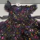 Girls Sequin Dress Toddler Shiny Rainbow Stars Tulle Dresses Ruffle Sleeve Birthday Party Photo Shoot Sparkly Dresses 110