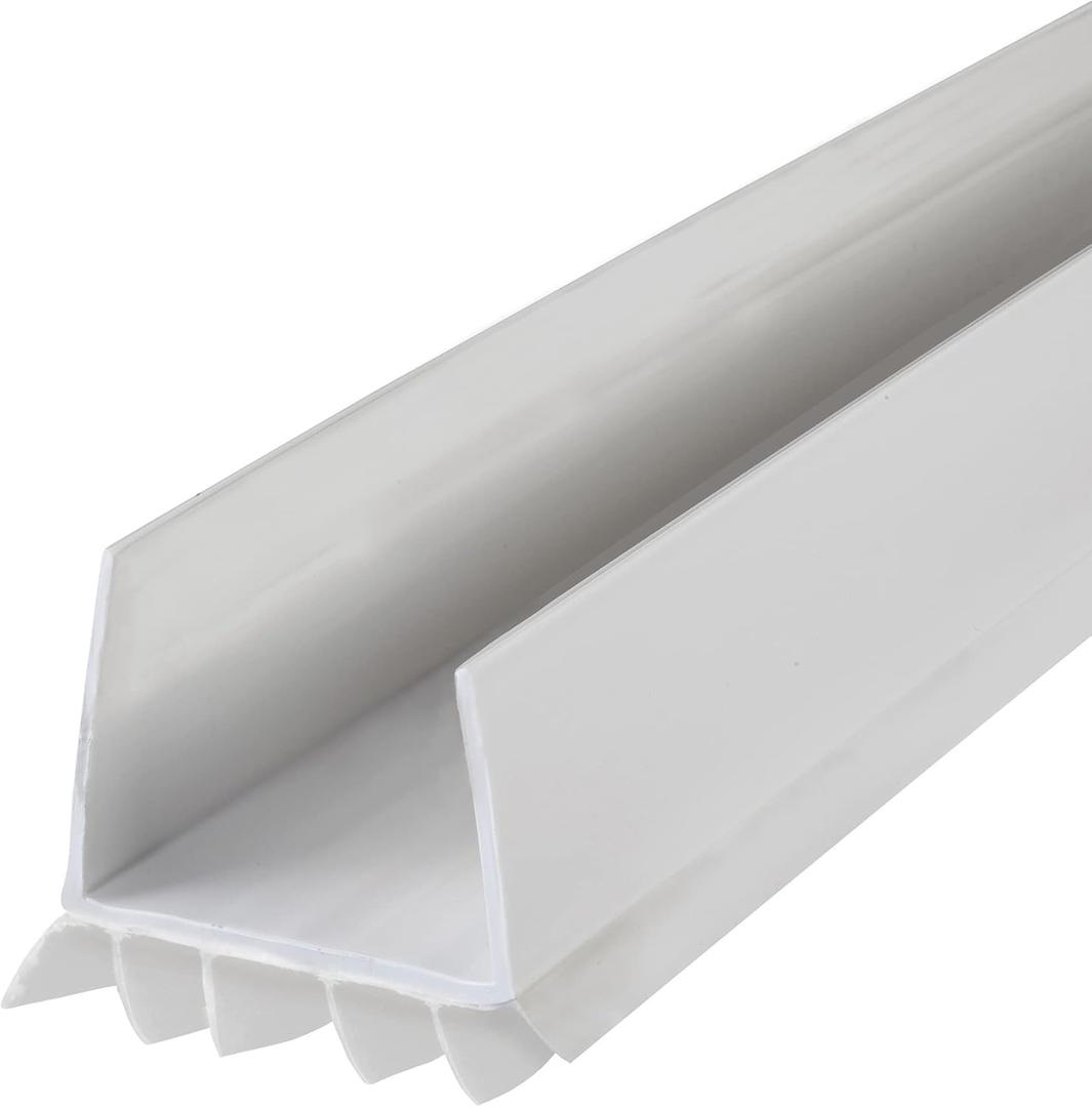 M-D Building Products Vinyl Cinch U-Shape Door Bottom Seal, Slide-On Weatherstripping Draft Stopper, Easy to Install, Fits 36 x 1-3/4 Doors, Fills 3/8- 3/4 Gaps, 43336, White