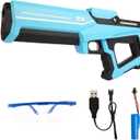 Electric Auto-Suction Water Gun - 32FT Long Range Spray, IP7 Waterproof Rating, Rechargeable Battery, Compatible with Standard Soda Bottles for Outdoor Activities & Pool Games