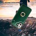 ONETOP for iPhone 16 Plus Wallet Case with Card Holder, 360 Rotation Ring Kickstand RFID Blocking PU Leather Double Magnetic Clasp Shockproof Cover for Women and Girls 6.7 Inch (Green)