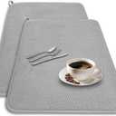 2 Pack Extra Large Microfiber Dish Drying Mat for Kitchen Counter, 30 x 24 Inch Absorbent Dish Drying Pad Dishes Drainer Mats for Countertop, Sink, Refrigerator or Dryer(Grey)