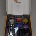 oneisall Professional Dog Grooming Clippers: Cordless Rechargeable Thick Hair Clipper with Detachable Metal Combs, Low Noise Heavy-Duty Pet Clippers for Curly/Fine/Wavy Hair, 676pro (Silver)