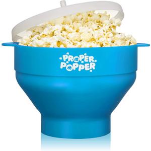 The Original Proper Popper Microwave Popcorn Popper, Silicone Popcorn Maker, Collapsible Bowl BPA Free & Dishwasher Safe - (Turquoise)