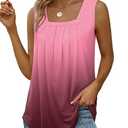 Summer Shirts for Women Plus Size Tank Tops Flowy Dressy Long Tops for Junior Burgundy 2XL