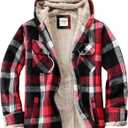 Women's Full Zip Fleece Flannel Jacket Plaid Sherpa Lined Jacket for Women (XX-Large, Red/Black)