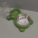 Dog Bowls, Cat Food and Water Bowl Set with Water Dispenser and Stainless Steel Bowl for Cats and Small Dogs - Green