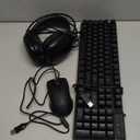 Gaming Keyboard Mouse Mousepad and Headset with mic Combo All in One USB Wired RGB Backlit Rainbow Side Button Gamer Bundle Set Compatible with PC Windows Xbox one PS4 PS5(Black)