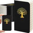 Outus 15 Pcs Mini Pocket Notebook 2.5" x 4" Small Journal Kraft Paper Notepads Bulk Softcover Pocket Notepad Memo Diary Subject Notebooks for Traveler Worker (Black,Tree of Life Style)