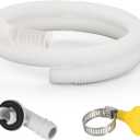 HOXHA 5 Ft Air Conditioner Drain Hose Kit Plastic Tubing for AC Condensate Flexible Durable Drain Hose for Mini Split AC Portable AC Washer Dishwasher Faucet, White