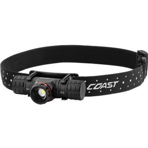 Coast XPH30R 1200 Lumen USB-C Rechargeable Dual Power Headlamp with Twist Focus Beam and Magnetic Base, 4.37 oz. - Black