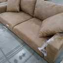 Telora Caramel Chair and 
Emerald Home Furnishings LakeView Presley Sofa - Brown