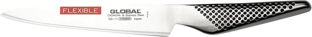 Global 6 inch Flexible Utility Knife - Lightweight Japanese Stainless Steel, Razor-Sharp Edge, Made in Japan, GS-11