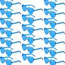 20 Pairs Heart Shaped Sunglasses Bulk, Colorful Rimless Fun Heart Sunglasses for Women Party Favors (Blue)