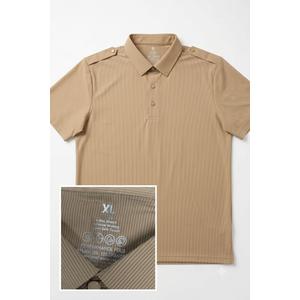 Esabel.C Golf Shirts for Men Dry Fit Short Sleeve Seamless Performance Moisture Wicking Mens Polo Shirt,Brown,XL