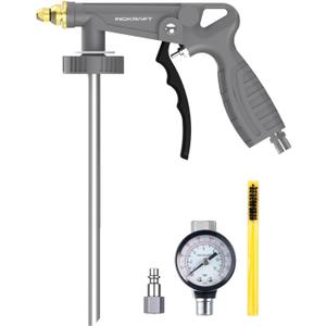 InoKraft Rust Proofing Spray Gun, Bedliner Gun with Adjustable Nozzle and Pressure Regulator, for Truck Bed Liner Coating, Rubberized Undercoat, Suitable for Raptor Tintable Urethane Spray-On (Thread Model)