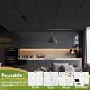 Noooza 2ft x 2ft Drop Ceiling Tiles，Smooth Black PVC Ceiling Tiles 24 x 24in. Waterproof, Washable and Fire-Rated - Reusable - High-Grade PVC to Prevent Breakage-Package of 12 Tiles