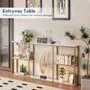 WOHOMO 63 in Entryway Table Modern Sofa Table with Shelves Black
7.9 Inch Narrow Console Table for Living Room, 63" Hallway Table for Corridor, with 3-Tier Storage