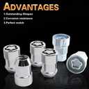 M12 x 1.5 Wheel Lock Lug Nut kit Anti Theft Compatible with Accord Civic Odyssey CR-V Prelude Avenger Neon Daytona Caravan Escape Focus Celica ES300 ES330 ES350 Fusion MKZ Camaro & More Replace 24210