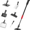 Mogoko 6 in 1 Aquarium Cleaning Tool Kit, Multi-Use Fish Tank Cleaning Kit with Telescopic Long Handle, Algae Scraper Scrubber Pad Scrub Brush Fish Net Gravel Rake