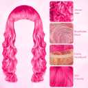 24 Pieces Colorful Long Curly Wigs Wavy Party Wigs Curly Cosplay Costume Wig for Women Party Dcor Bachelorette