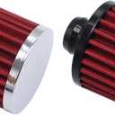 2 Pcs/Set 1-1/4" Red Valve Cover Breather Filter Washable Reusable
