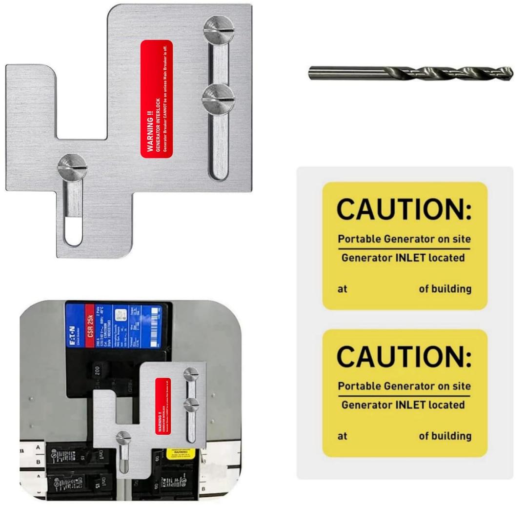 Generator Interlock Kit Compatible with Eaton Cutler Hammer BR Series 150 and 200 amp Panels,1 1/4-1 7/16 inches Spacing Between Main and Branch Breaker,Professional and Interlock Kit(1Set)