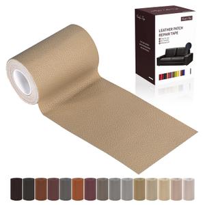 Leather Repair Patch Tape, Dark Beige 3 x 61 Inches Self Adhesive Leather Repair Kit for Furniture, Car Seat,Vinyl Leather Repair Kit for Office Chairs,Couch,Sofa,Luggage
