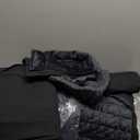 RECYCO Luxury Velvet Quilt Set Full Queen Size Bedding Sets, Ultra Soft Velvet Comforter Set, Lightweight Channel Box Stitch Oversized Bedspread Coverlet for All Season, with 2 Shams, Black