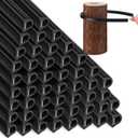 50 Pcs 20" Electric Fence Underground Wire Insulator Tubing Wrap Insulator Tube for Corner Post and End of Fence, Accommodates Wire Diameters up to 12-1/2 Gauge, Black, Aluminum Insert