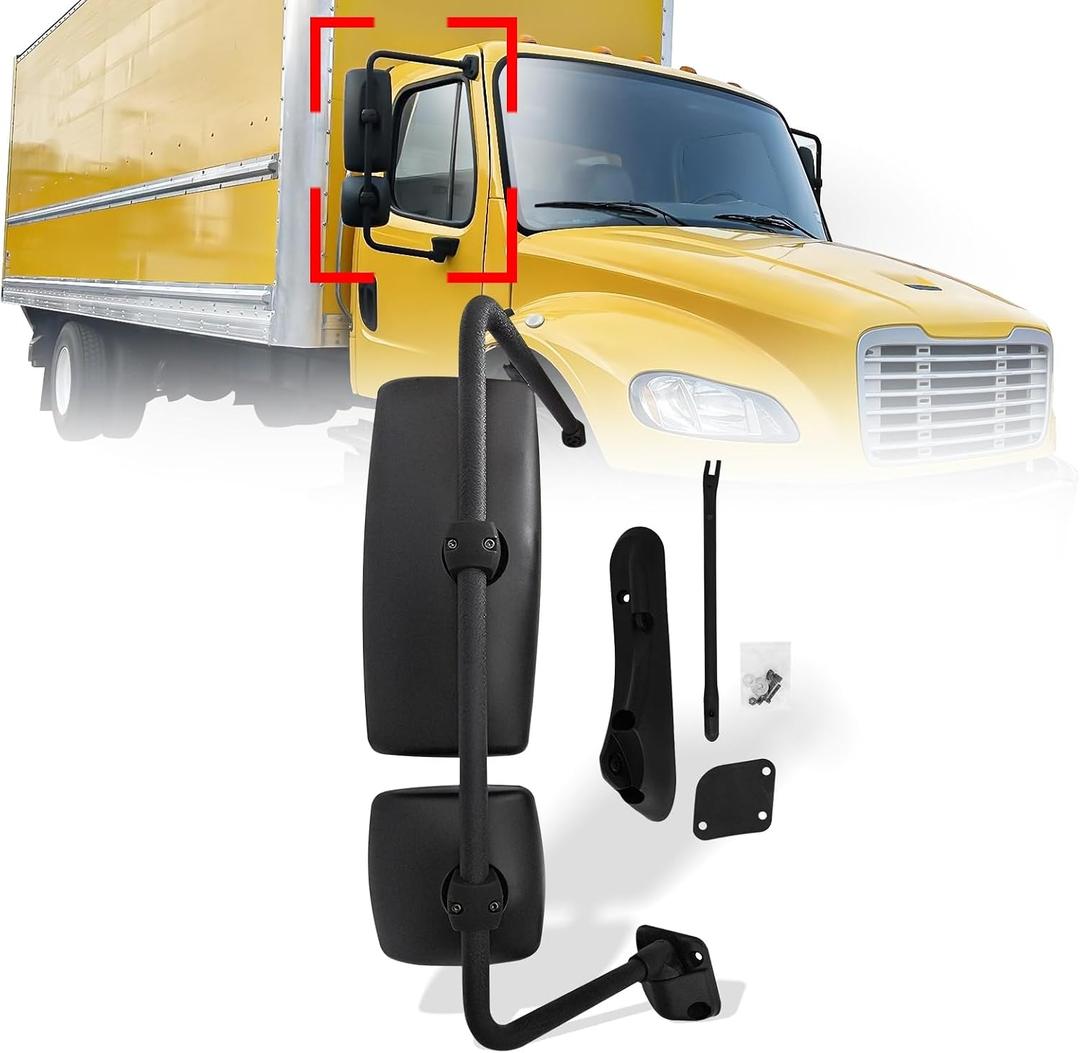 High Soar Door Mirror Assembly with Black Arm fits international Durastar 4200 4300 4400 7400 7600 8500 8600 Trucks, Passenger/Right Side, 15 cm x 95 cm x 46 cm