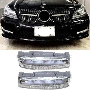 Egreat Fog Light LED Daytime Running Light Fog Lamp Compatible with 2007-2014 Mercedes Benz C Class W204 C250 C300 C350 E Class W212 E350 E63 Left#2049068900 Right#2049069000