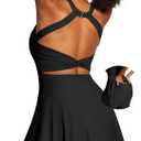 Heathyoga Easy Peasy Tennis Dresses for Women with Shorts Underneath and Bra Athletic Dress for Women Golf Workout Dress,  Medium
