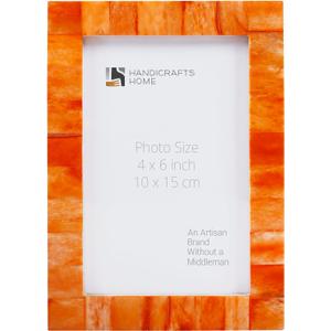 Handicrafts Home 4 by 6 Orange Picture FrameHandmade Rustic Photo Frame for Neutral Living Room Wall Art, Desk & Bedroom Picture Frame Perfect for Home Decor, Wedding, Graduation, Or Milestone Photos