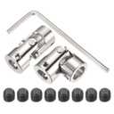 5 x MECCANIXITY 2Pcs 8mm to 10mm ID Steering Universal Joint Shaft Coupling,L35XD16 Metal 45°Degree Rotatable Joints Coupler with Screws Wrench Set for Model Car Ship Drive Shaft Motor Connection