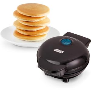 Dash Mini Maker Griddle - Compact Griddle for Creative Homemade Treats - Nonstick Surface, Quick Heat-Up System & Space-Saving Design - Black