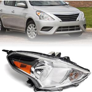 Huray Halogen Headlight Assembly Fit for Nissan Versa 2015-2019 RH OE Factory Projector Headlamp Replacement Right Passenger Side