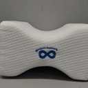 Everlasting Comfort Memory Foam Leg & Knee Pillow for Side Sleepers - Sciatica Pain Relief Leg Pillow for Side Sleeping - Adjustable Strap (White)