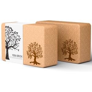 Cork Yoga Blocks 2 Pack Set, Natural Cork Soft Non-Slip Yoga Blocks, High Density & Eco Friendly Yoga Accessories for Women| Men, Ideal for Yoga, Pilates, Stretching and Toning