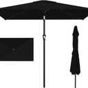 AreShark 6.5' x 10' Rectangular Patio Umbrellas for Outdoor, Outdoor Table Umbrella, Large Outdoor Patio Umbrellas with 6 Sturdy Ribs for Pool, Garden, Deck & Market (Black)