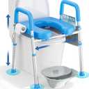 KEKOY Toilet Seat Risers for Seniors, with Commode Adjustable Height Width