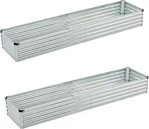 Foxlang 4x3x1ft(2 Pack) Galvanized Raised Garden Bed,Outdoor Planter Box Metal Patio Kit Planting Bed for Vegetables Flowers Herb,Silver