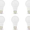 Amazon Basics A19 LED Light Bulbs, 60W Equivalent, 9W Energy Efficient, E26 Standard Base, Daylight White 5000K, Dimmable, 10,000 Hour Lifetime, 6-Pack