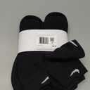 Nike Unisex Everyday Cushioned Training Low Socks (6 Pairs), Black/ White, Large
