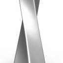 Silver Ceramic Geometric Vase, 11.8" H Modern Decorative Accent for Table, Shelf and Flower Centerpieces, Living Room Dcor