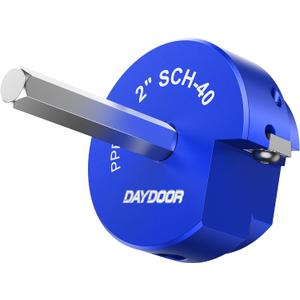 DAYDOOR 2'' PVC Pipe Reamer Head, 4-Sided Carbide Aluminum Reamer Tool, PVC Fitting Saver Fit into Standard 1/2" Drill, Plumbing Tools for Schedule 40 PVC, CPVC or ABS